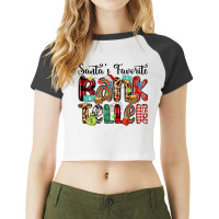 Santa S Favorite Bank Teller Raglan Crop Top | Artistshot