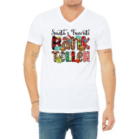 Santa S Favorite Bank Teller V-neck Tee | Artistshot