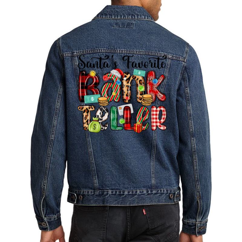 Santa S Favorite Bank Teller Men Denim Jacket by MaliasSmallBusiness | Artistshot