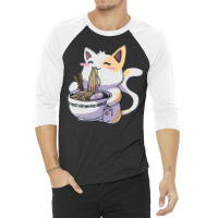 Noodles Cat Kawaii 3/4 Sleeve Shirt | Artistshot