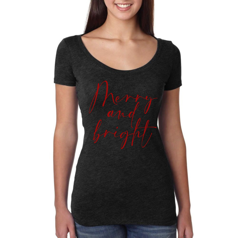 Merry And Bright Women's Triblend Scoop T-shirt by ŞEN | Artistshot