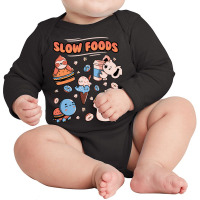 Slow Food Cute Animals Sloth Koala Turtle Snail Fr Long Sleeve Baby Bodysuit | Artistshot