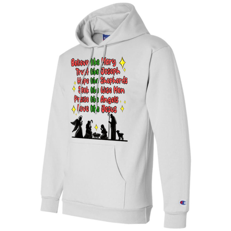 Jesus And Family Belive Like Mary Champion Hoodie by MaliasSmallBusiness | Artistshot