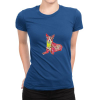 An Alert Border Collie Mix Br Ladies Fitted T-shirt | Artistshot