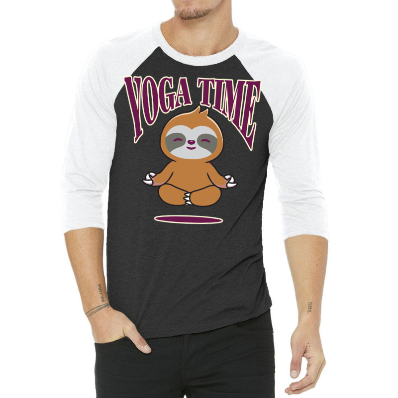 Sloth Yoga Time I Meditation Pilates 3/4 Sleeve Shirt by binly | Artistshot