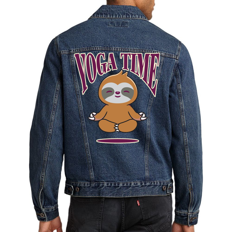 Sloth Yoga Time I Meditation Pilates Men Denim Jacket by binly | Artistshot