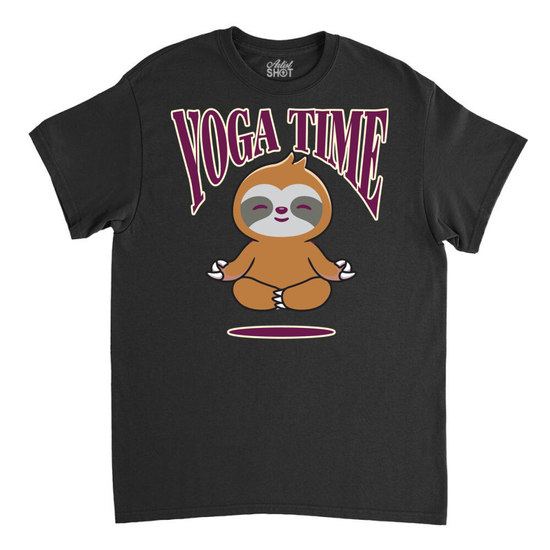 Sloth Yoga Time I Meditation Pilates Classic T-shirt by binly | Artistshot