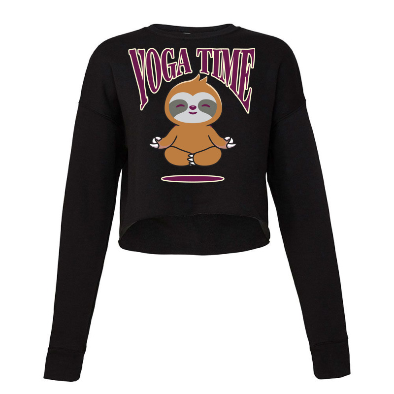 Sloth Yoga Time I Meditation Pilates Cropped Sweater by binly | Artistshot