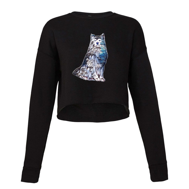 A Regal Looking Samoyed Dog S Cropped Sweater by Kemnabi | Artistshot