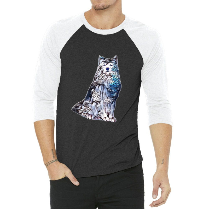 A Regal Looking Samoyed Dog S 3/4 Sleeve Shirt | Artistshot