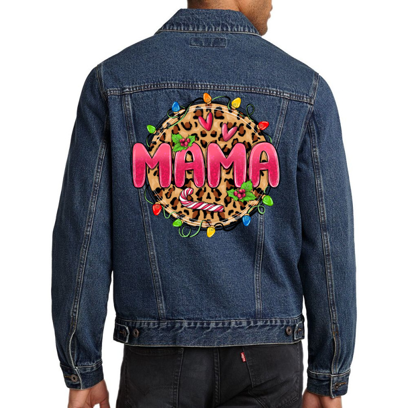 Mama Christmas Lights Men Denim Jacket by MaliasSmallBusiness | Artistshot