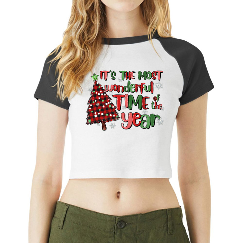 Its Wonderful Time Of The Year Raglan Crop Top by MaliasSmallBusiness | Artistshot