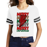 Merry Christmas Lightning Bolt Scorecard Crop Tee | Artistshot