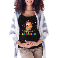 Magical Learning Star Unicorn Maternity Scoop Neck T-shirt | Artistshot