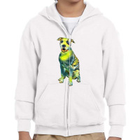 Smiling American Staffordshir Youth Zipper Hoodie | Artistshot