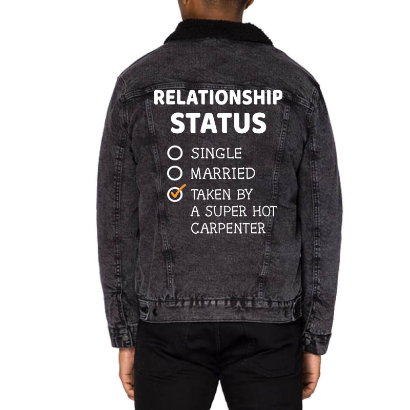 Relationship Status Single Married Taken By A Supe Unisex Sherpa-lined Denim Jacket | Artistshot