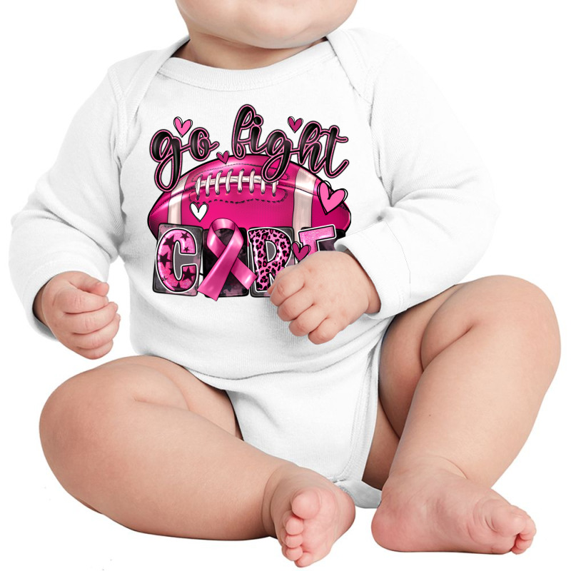 Go Fight Cure Football Long Sleeve Baby Bodysuit by FaDigitalArtStudio | Artistshot