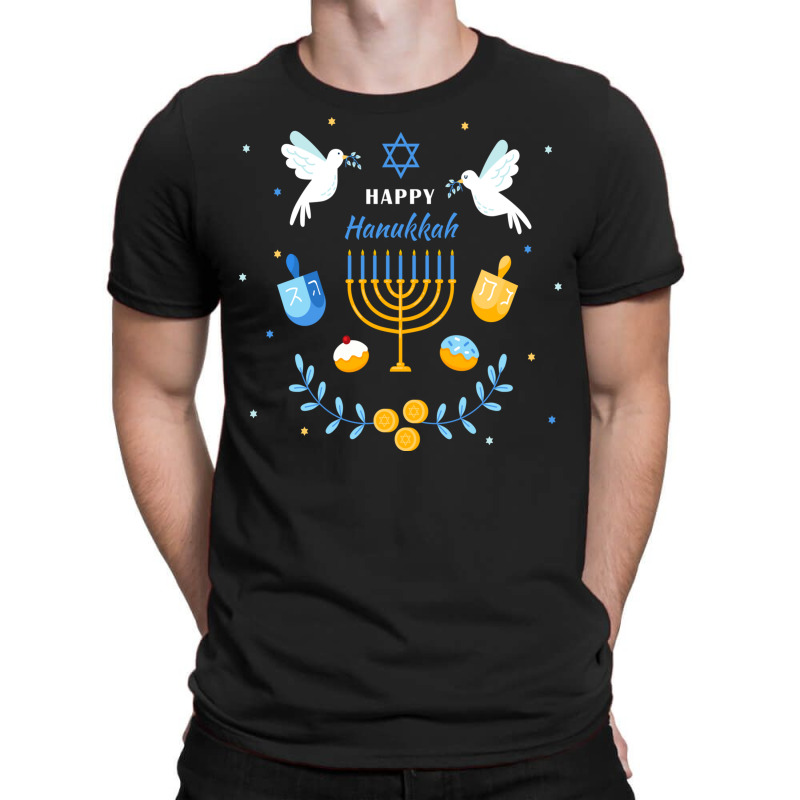 Happy Hanukkah Chanukah Menorah Candles Jewish Fes T-shirt | Artistshot