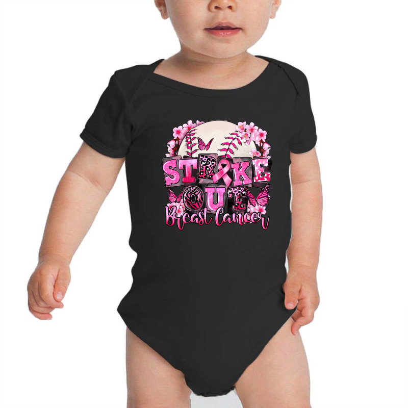 Strike Out Breast Cancer Baseball Baby Bodysuit by FaDigitalArtStudio | Artistshot