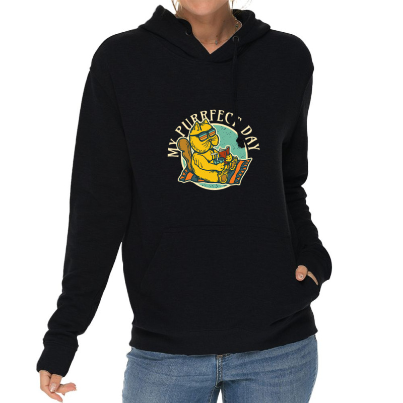 My Purrfect Day  Perfect Beach Day Lightweight Hoodie | Artistshot