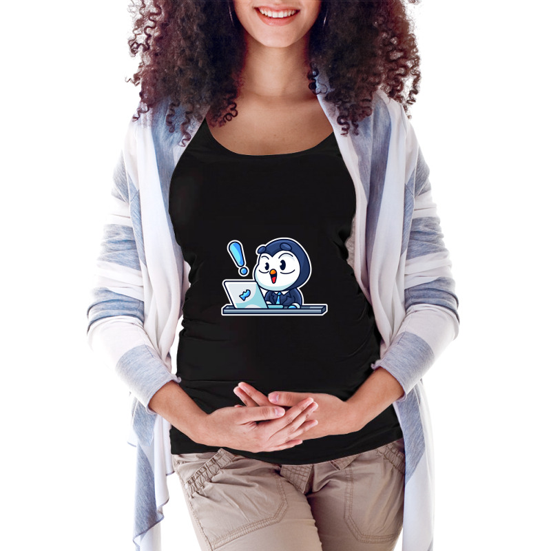 Penguin At Work Maternity Scoop Neck T-shirt by micell | Artistshot