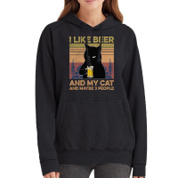 I Like Beer My Cat And Maybe 3 People Vintage Hoodie | Artistshot