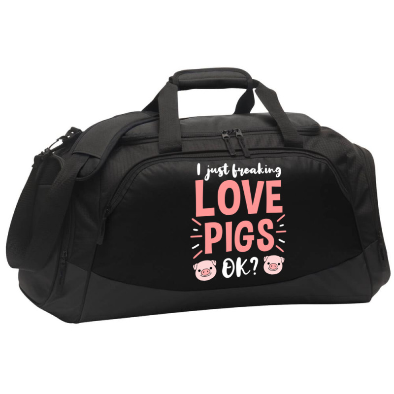 I Just Freaking Love Pigs Ok, For Pig Lover Active Duffel | Artistshot