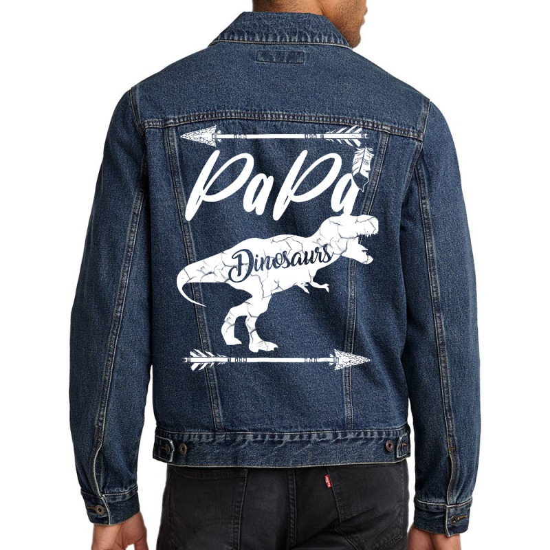 Dinosaur  Father's Day Papa Dinosaur Men Denim Jacket | Artistshot