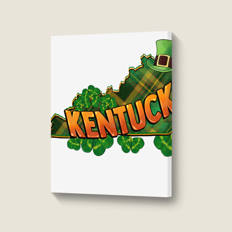 Kentucky Map St. Patrick's Day Portrait Canvas Print | Artistshot