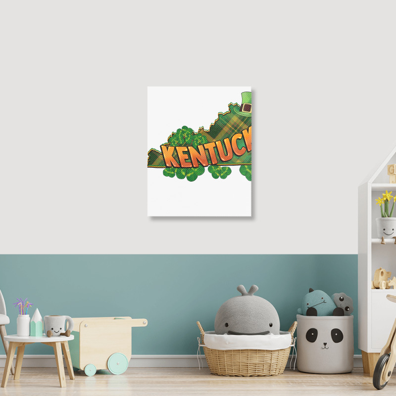 Kentucky Map St. Patrick's Day Portrait Canvas Print | Artistshot