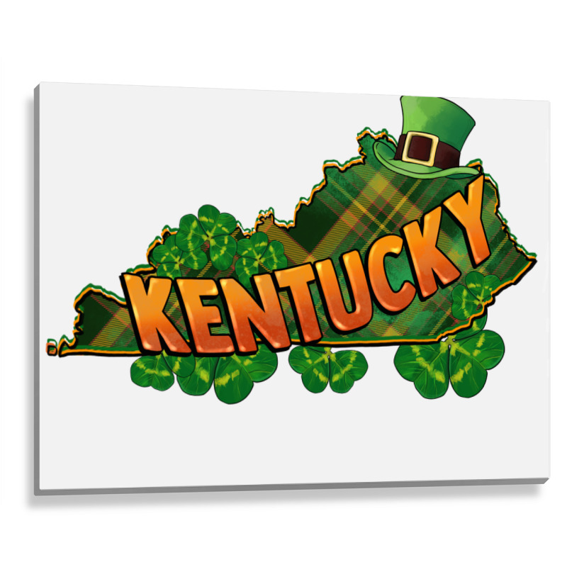 Kentucky Map St. Patrick's Day Metal Print Horizontal | Artistshot