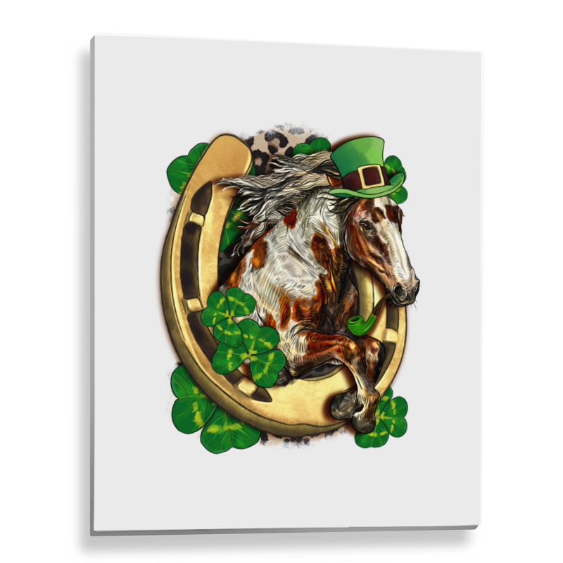 Horse With Horseshoe St Patricks Day Metal Print Vertical | Artistshot