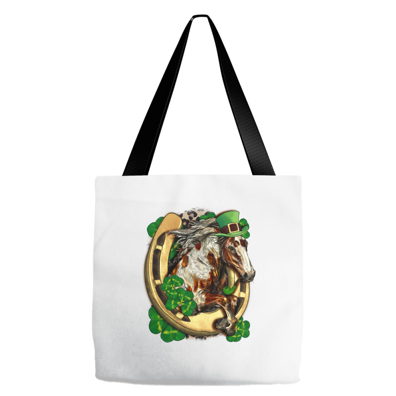 Horse With Horseshoe St Patricks Day Tote Bags | Artistshot