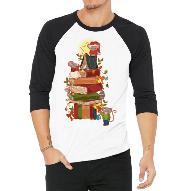 Christmas And Books 3/4 Sleeve Shirt | Artistshot