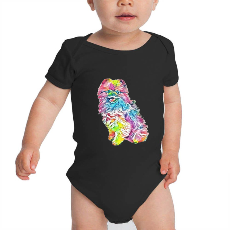 An Attentive Pomeranian Dog S Baby Bodysuit by Kemnabi | Artistshot