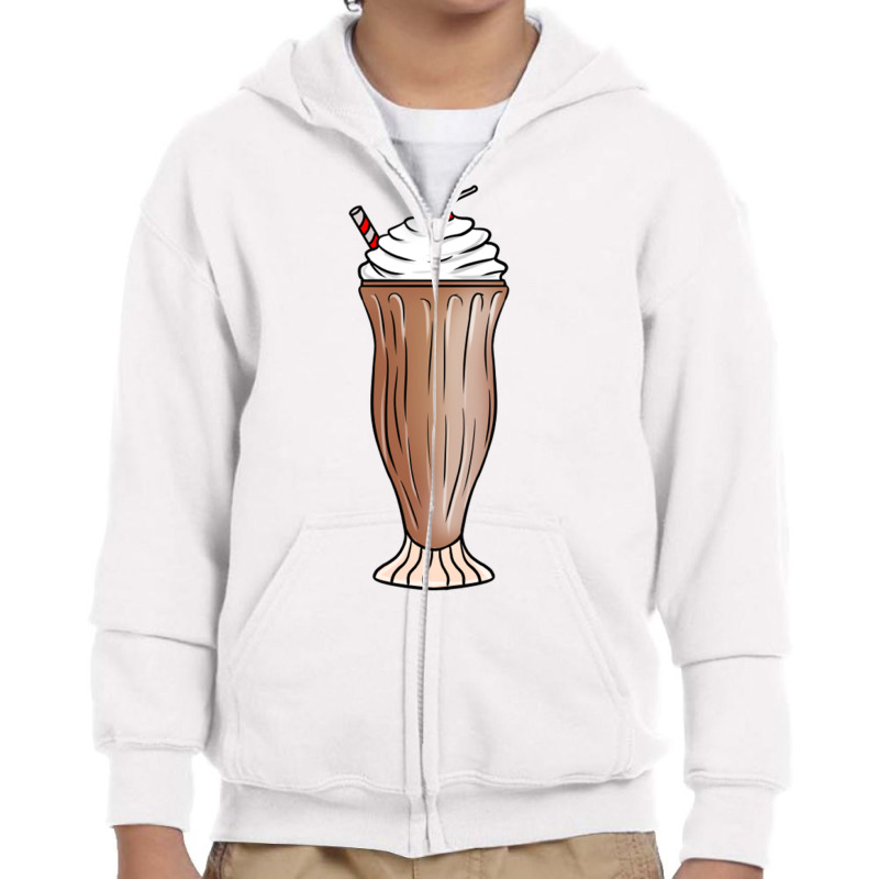 Chocolate Milkshake For Chocolate Milk Lover Youth Zipper Hoodie by queerappear | Artistshot