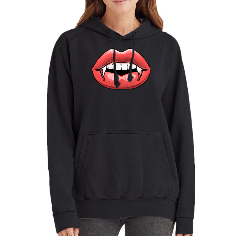 Vampire Fangs For Halloween Vintage Hoodie by queerappear | Artistshot