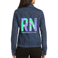 Rn Registered Nurse Life Purple Tie Dye Ladies Denim Jacket | Artistshot