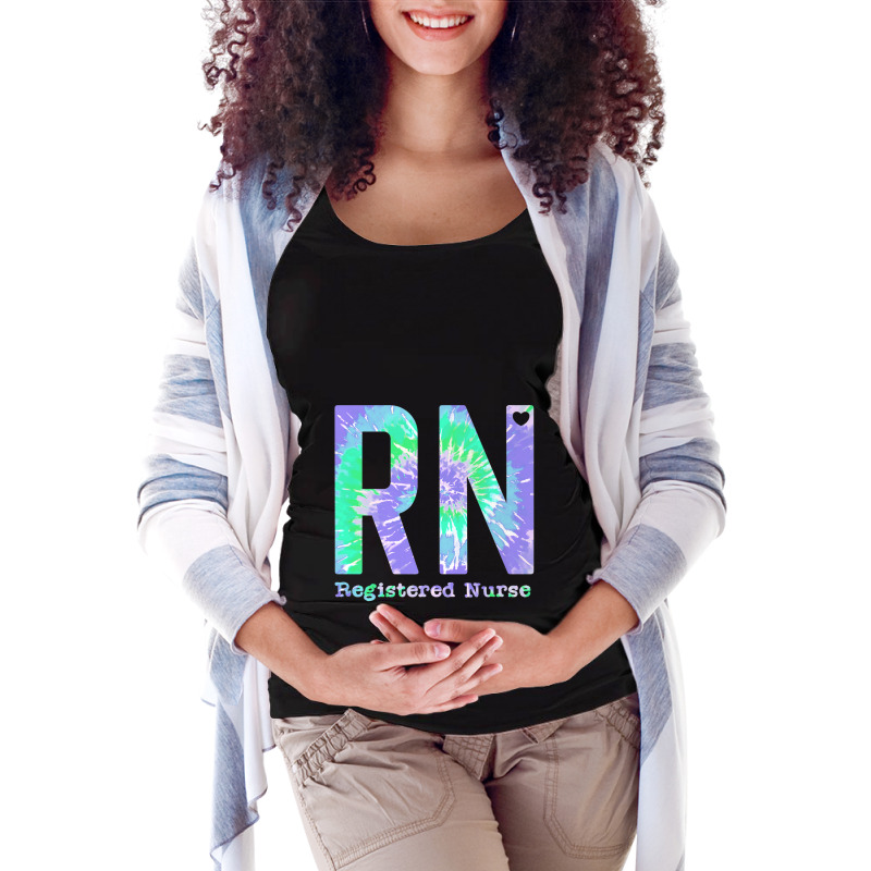 Rn Registered Nurse Life Purple Tie Dye Maternity Scoop Neck T-shirt | Artistshot