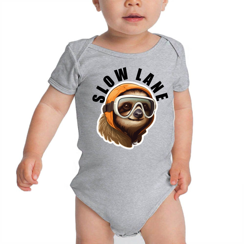 Sloth Wearing Ski Goggles - Slow Lane Baby Bodysuit by velvetroom | Artistshot