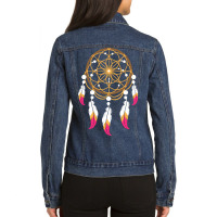 Native American Dream Catcher Feathers For Native Ladies Denim Jacket | Artistshot