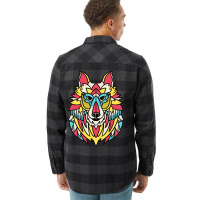 Native American Wolf Head For Tribal Art Lover Flannel Shirt | Artistshot