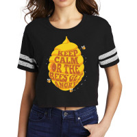 Keep Calm Or The Bees Get Angry For Bee Lover Scorecard Crop Tee | Artistshot