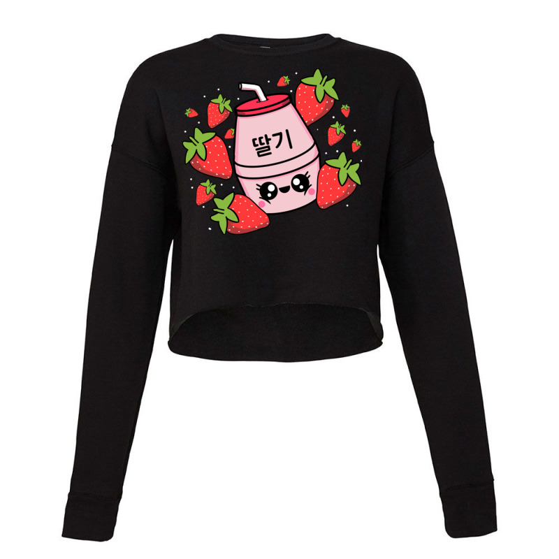 Kawaii Japanese Strawberry Milk For Kawaii Art Lov Cropped Sweater by queerappear | Artistshot