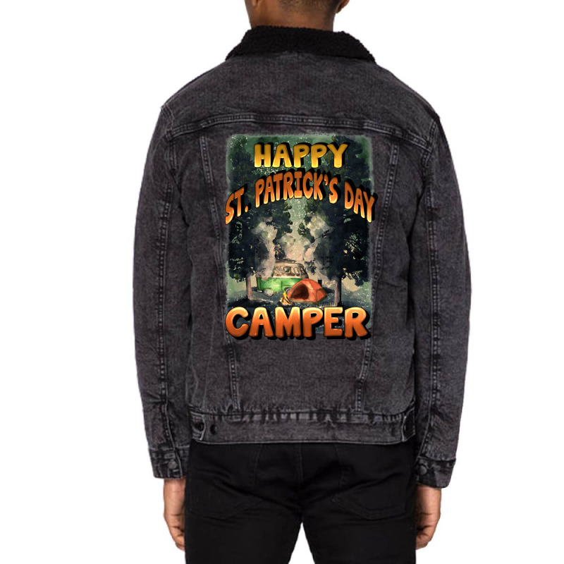 Happy St Patrick's Day Camper Unisex Sherpa-lined Denim Jacket | Artistshot