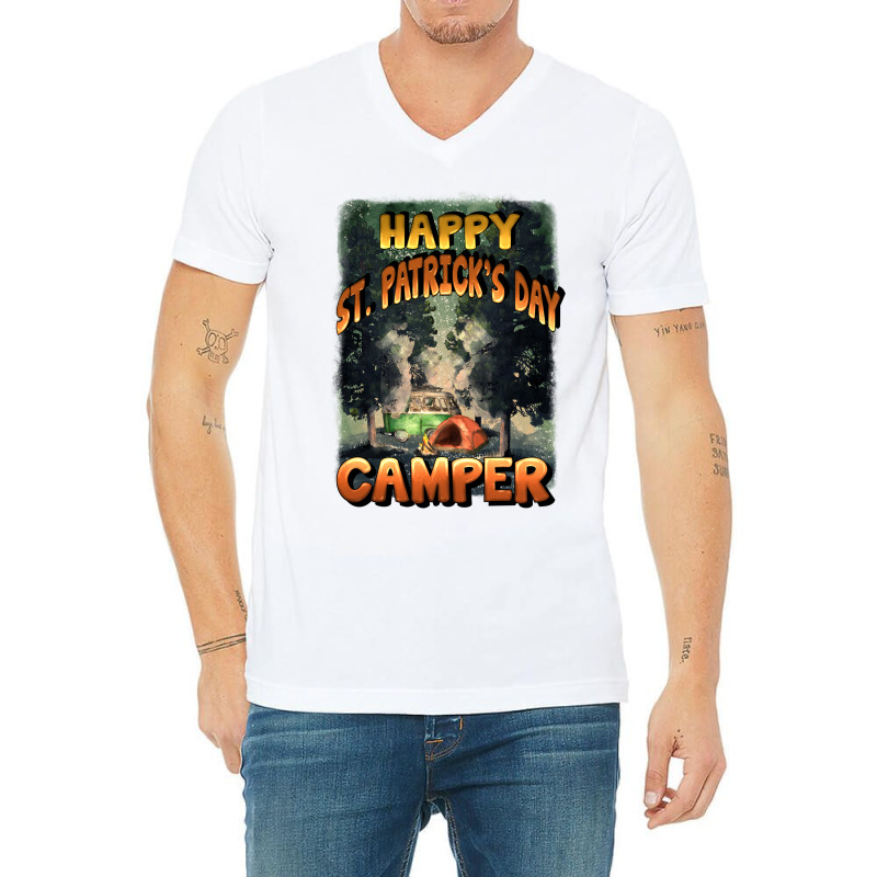 Happy St Patrick's Day Camper V-neck Tee | Artistshot