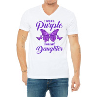 I Wear Purple For My Daughter For Epilepsy Warrior V-neck Tee | Artistshot