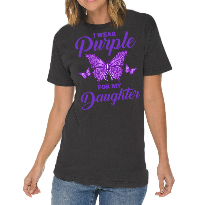 I Wear Purple For My Daughter For Epilepsy Warrior Vintage T-shirt | Artistshot