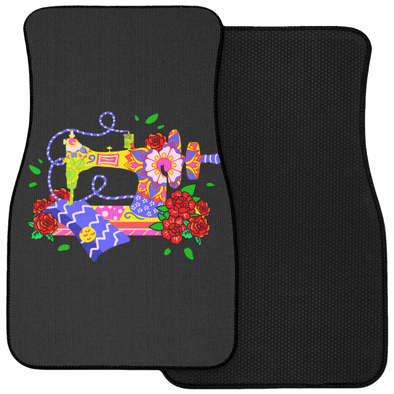 Floral Sewing Machine For Sewing Lover Front Car Mat | Artistshot