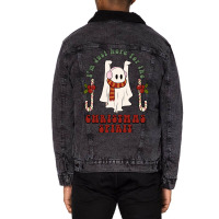 I'm Just Here For The Christmas Spirit Unisex Sherpa-lined Denim Jacket | Artistshot